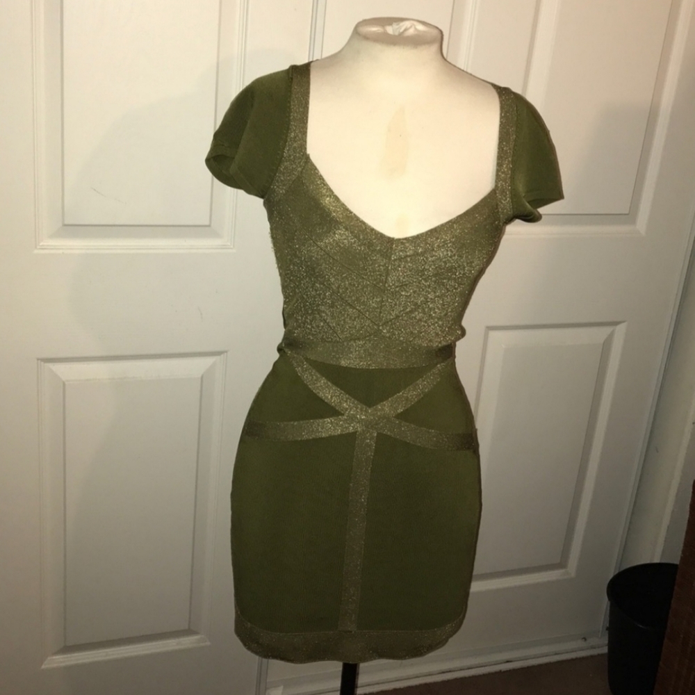BEBE BODY CON PARTY BANDAGE DRESS